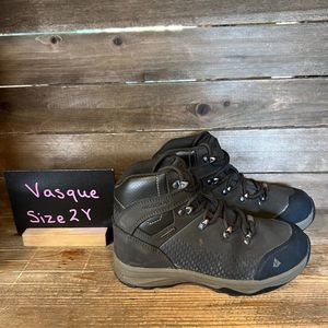 Childrens Kids Vasque St. Elias Waterproof Brown Leather Hiking Boots Size 2 Y‎
